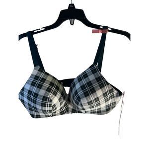 Ambreille Bra new green plaid no wire wirefree full coverage